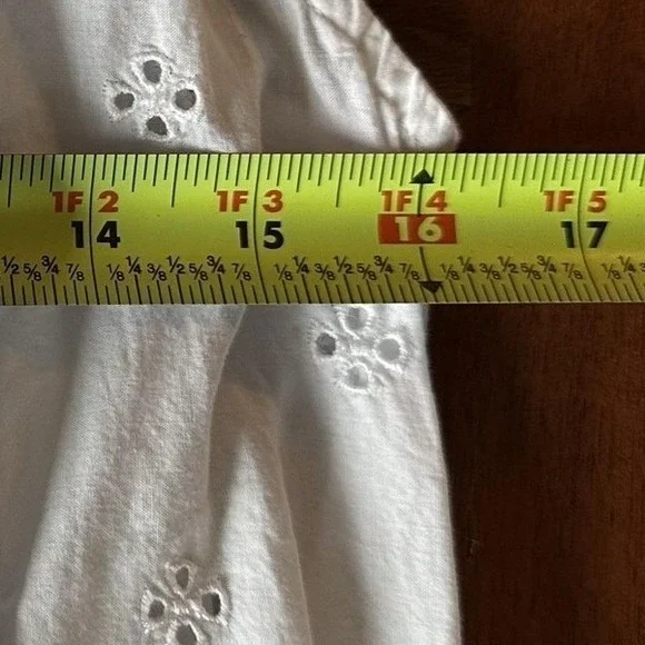 Gap‎ Dress Womens Small White Eyelet Lace Midi Ruffle Flutter Sleeve Sundress - Picture 5 of 11